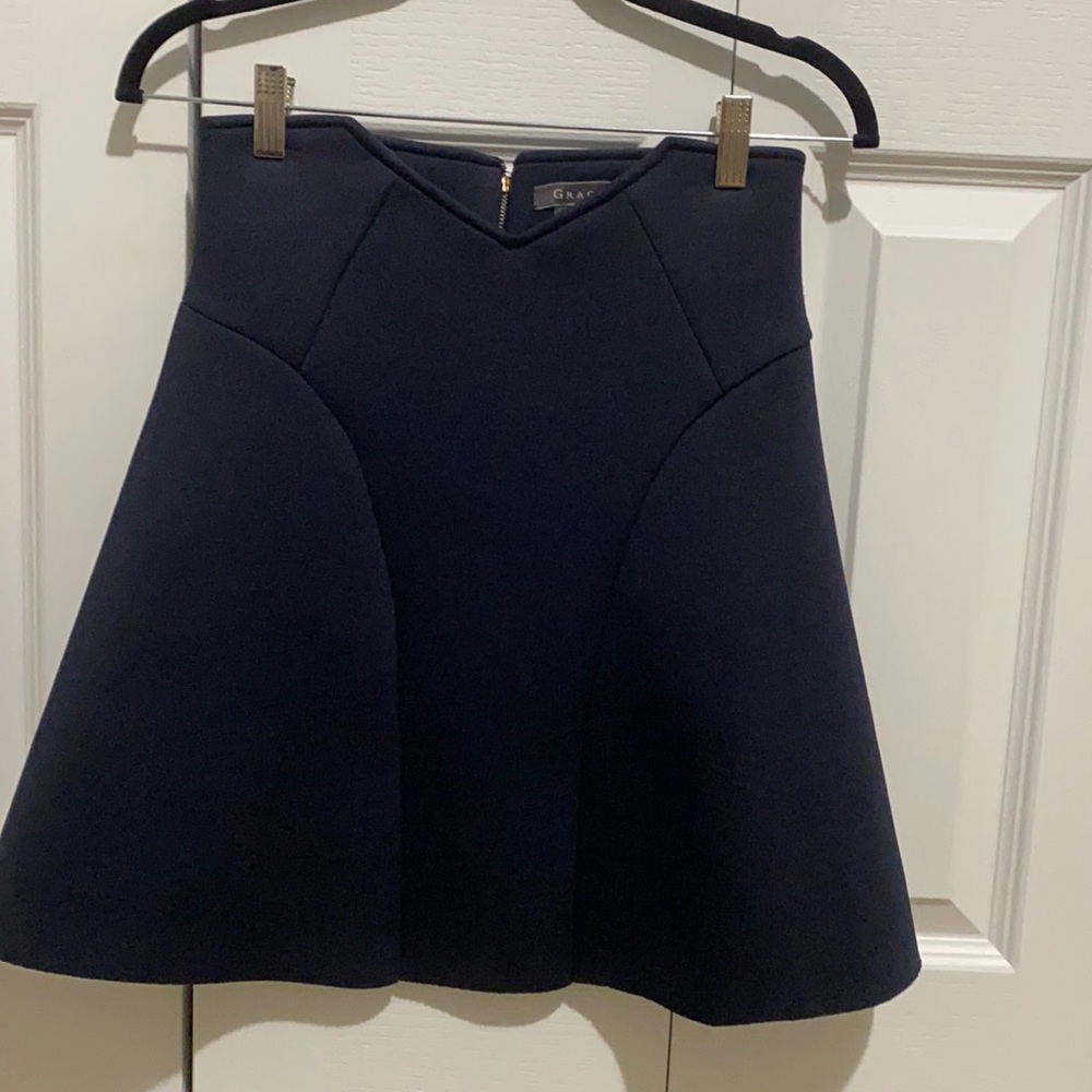 Blue Scuba material skirt